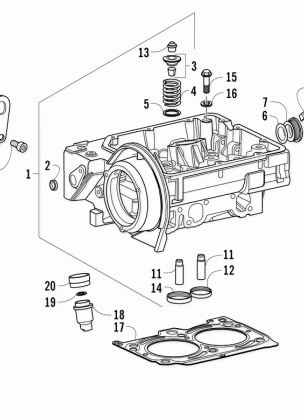 CYLINDER HEAD AND PRECOMBUSTION CHAMBER ASSEMBLY