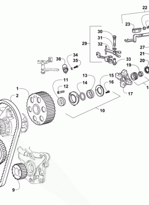 CAM PULLEYS TIMING BELT AND SPEED GOVERNOR ASSEMBLY