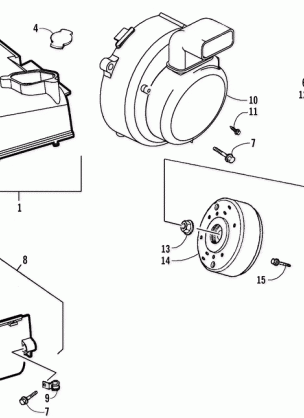 STATOR FLYWHEEL AND ENGINE SHROUD ASSEMBLIES