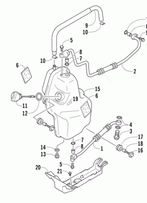 OIL TANK AND HOSE ASSEMBLY