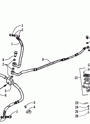 HYDRAULIC BRAKE HOSE AND HAND BRAKE ASSEMBLY