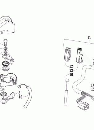 THROTTLE CASE AND CONTROL SWITCH ASSEMBLIES