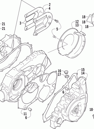 CLUTCH / V-BELT / MAGNETO COVER ASSEMBLY