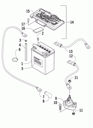 BATTERY AND SOLENOID ASSEMBLY