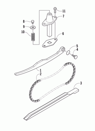 CAM CHAIN AND TENSIONER ASSEMBLY