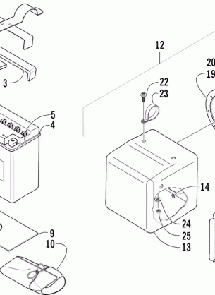 STORAGE BOX AND BATTERY ASSEMBLY