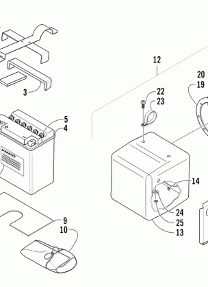 STORAGE BOX AND BATTERY ASSEMBLY