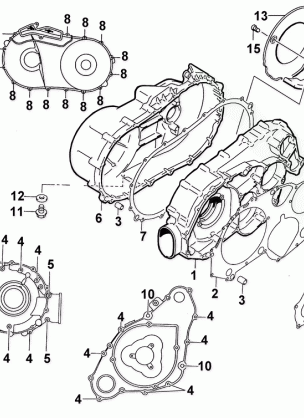 CLUTCH / V-BELT / MAGNETO COVER ASSEMBLY