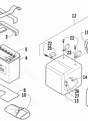 STORAGE BOX AND BATTERY ASSEMBLY