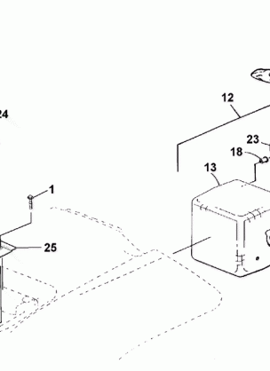 STORAGE BOX AND BATTERY ASSEMBLY