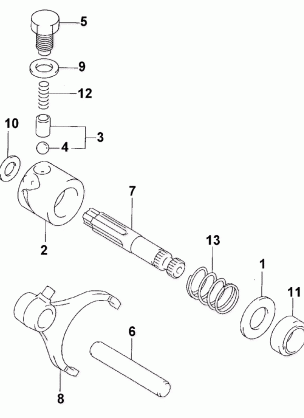 SECONDARY GEAR SHIFT ASSEMBLY (500 cc)