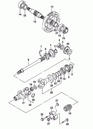 SECONDARY GEAR / PROPELLER SHAFT ASSEMBLY