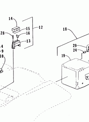 STORAGE BOX AND BATTERY ASSEMBLY