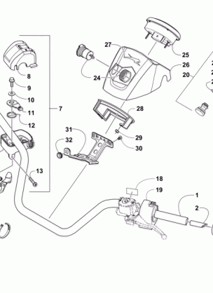 HANDLEBAR AND INSTRUMENT ASSEMBLY