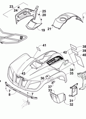 FRONT RACK BODY PANEL AND HEADLIGHT ASSEMBLIES