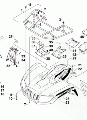 FRONT RACK BODY PANEL AND HEADLIGHT ASSEMBLIES