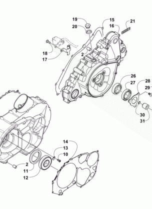 CLUTCH / V-BELT / MAGNETO COVER ASSEMBLY