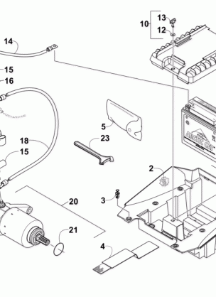 BATTERY AND STARTER ASSEMBLY