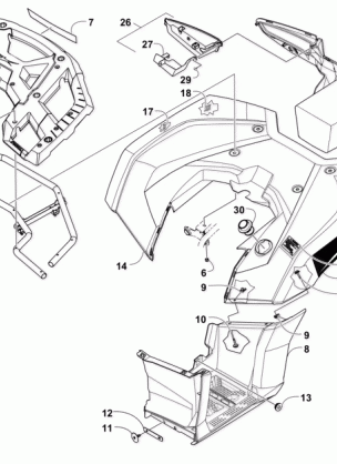 REAR RACK BODY PANEL FOOTWELL AND TAILLIGHT ASSEMBLIES