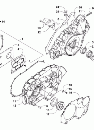 CLUTCH / V-BELT / MAGNETO COVER ASSEMBLY