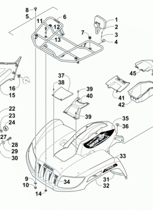 FRONT RACK BODY PANEL AND HEADLIGHT ASSEMBLIES