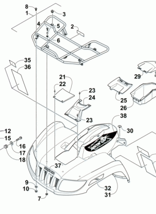 FRONT RACK BODY PANEL AND HEADLIGHT ASSEMBLIES