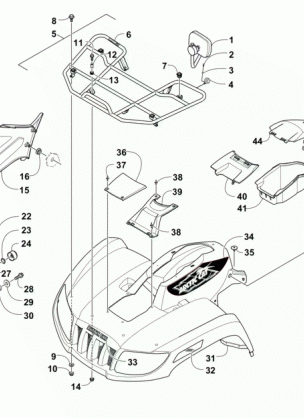 FRONT RACK BODY PANEL AND HEADLIGHT ASSEMBLIES