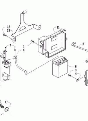 BATTERY AND STARTER ASSEMBLY