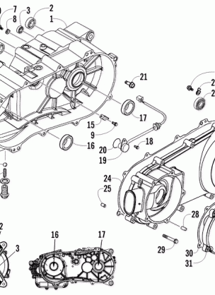 LEFT CRANKCASE AND COVER ASSEMBLY