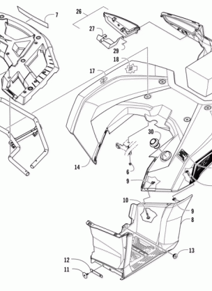 REAR RACK BODY PANEL FOOTWELL AND TAILLIGHT ASSEMBLIES