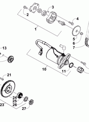 STARTER MOTOR AND OIL PUMP ASSEMBLY
