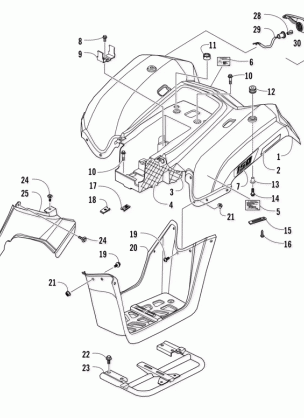 REAR BODY PANEL AND TAILLIGHT ASSEMBLIES