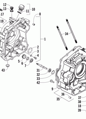 RIGHT CRANKCASE AND COVER ASSEMBLY