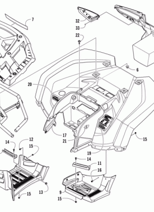 REAR RACK BODY PANEL FOOTWELL AND TAILLIGHT ASSEMBLIES