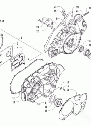 CLUTCH / V-BELT / MAGNETO COVER ASSEMBLY