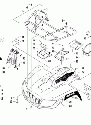 FRONT RACK BODY PANEL AND HEADLIGHT ASSEMBLIES