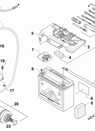 BATTERY AND STARTER ASSEMBLY