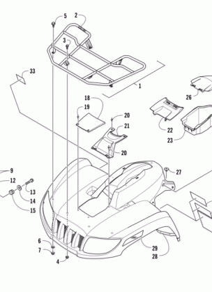 FRONT RACK BODY PANEL AND HEADLIGHT ASSEMBLIES