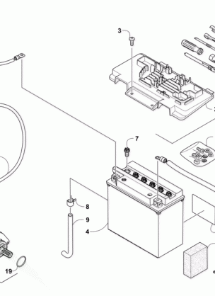 BATTERY AND STARTER ASSEMBLY