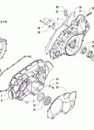 CLUTCH / V-BELT / MAGNETO COVER ASSEMBLY