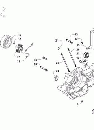 RIGHT CRANKCASE AND COVER ASSEMBLY