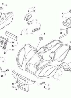 FRONT BODY PANEL AND HEADLIGHT ASSEMBLIES