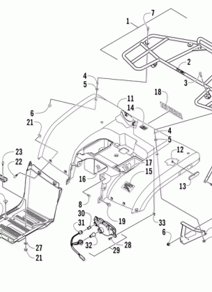 REAR BODY RACK AND TAILLIGHT ASSEMBLY