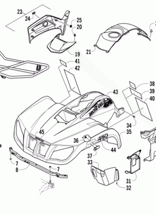 FRONT RACK BODY PANEL AND HEADLIGHT ASSEMBLIES