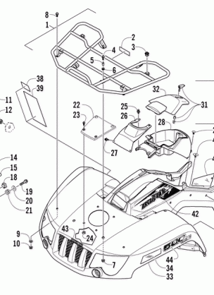 FRONT RACK BODY PANEL AND HEADLIGHT ASSEMBLIES