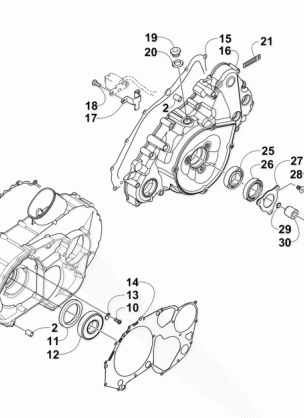 CLUTCH / V-BELT / MAGNETO COVER ASSEMBLY