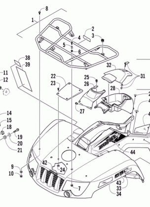 FRONT RACK BODY PANEL AND HEADLIGHT ASSEMBLIES