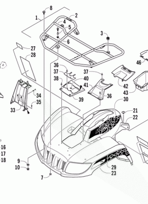 FRONT RACK BODY PANEL AND HEADLIGHT ASSEMBLIES