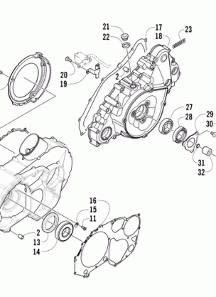 CLUTCH / V-BELT / MAGNETO COVER ASSEMBLY