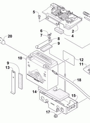 BATTERY AND STARTER ASSEMBLY